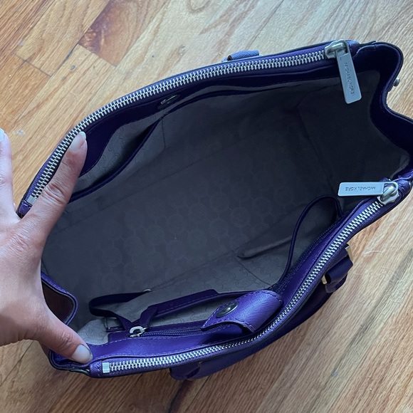 Michael Kors Purple Purse Leather Never Used - Picture 2 of 5